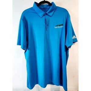 Men's Adidas Causal Polo Shirt Jersey Short Sleeve Sport Shirt color blue sizeXL